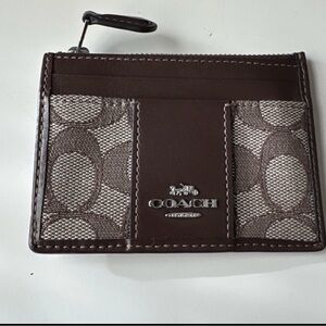 Coach Signature Brown Card Holder